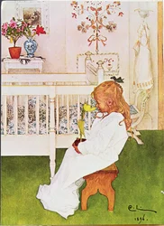 Lisbeth mit einer gelben Tulpe